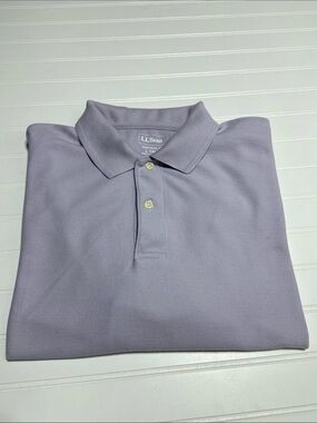 L.L. Bean‎ Men's Premium 100% Cotton Polo Size L-Tall Lavender Preppy Golf